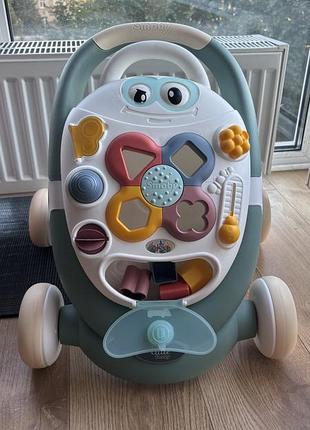 Ходунки каталка толокар smoby little 3-в-1 зі знімною панеллю