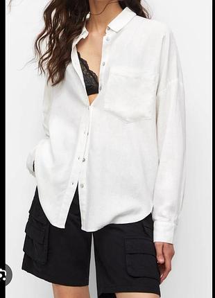 Стильная рубашка кокон оверсайз pull &amp; bear