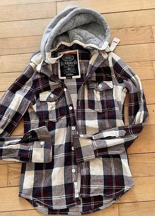 Фланелева сорочка бренду superdry, виконана у стилі "лісоруб".