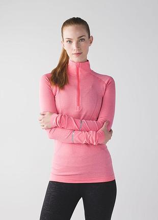 Спортивный лонгслив lululemon swiftly tech с застежкой-молнией до середины груди размер 8
