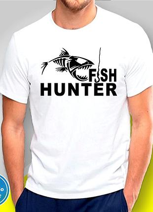 Футболка з принтом для рибалок "fish hunter" l