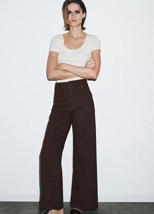 Джинси палаццо вайд лег wide leg zara зара