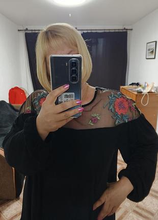 Блузка батал блуза кофта футболка жіноча великого розміру нарядна святкова большого размера