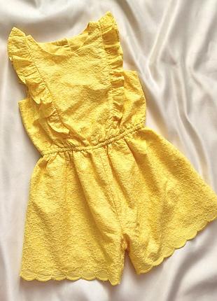 Яскравий жовтий ромпер з вишивкою mothercare