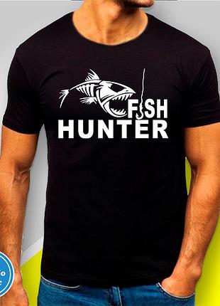 Футболка з принтом для риболовлі "fish hunter" xl