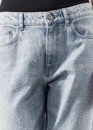 Zara нові джинси в стразах камінцях краплини води 32 розмір
