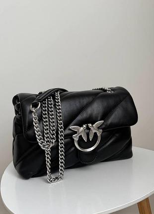 Оригінальна сумка pinko love bag із натуральної шкіри.  стильна та дуже актуальна модель з м’якою об’ємною фактурою, фірмовою застібкою love birds