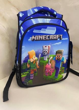 Рюкзак minecraft ортопедичний 1–3 клас синій