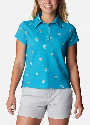 Женская рубашка поло с коротким рукавом pfg super sun drifter columbia sportswear