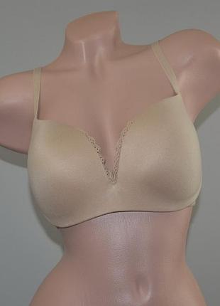 Шикарный нюдовый бюстгальтер victoria's secret (70e) пуш-ап, гладкая спина