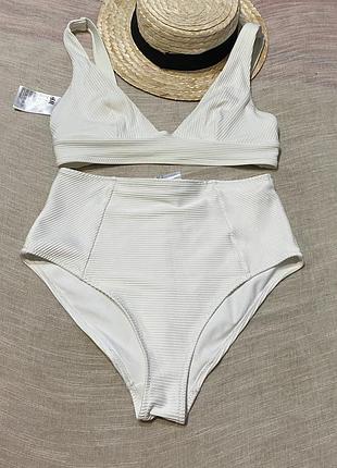 H&amp;m крутой белый раздельный купальник как новый