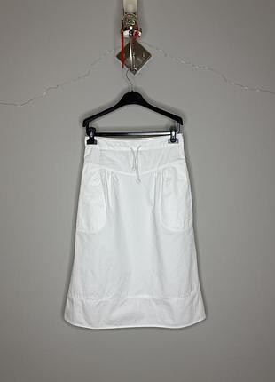Біла міді спідниця max mara weekend, бавовна, it38 xxs/xs