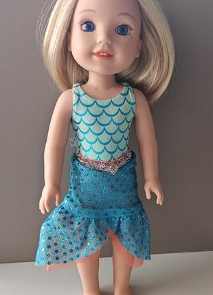American girl doll welliewishers camille blonde blue eyes mermaid outfit, кукла в идеальном состоянии, редкая блондинка, в родной одежде без обуви