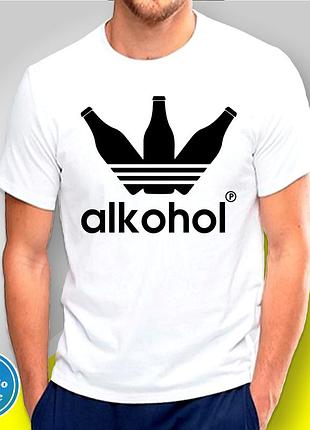 Футболка мужская с принтом adidas alkohol b&w style
