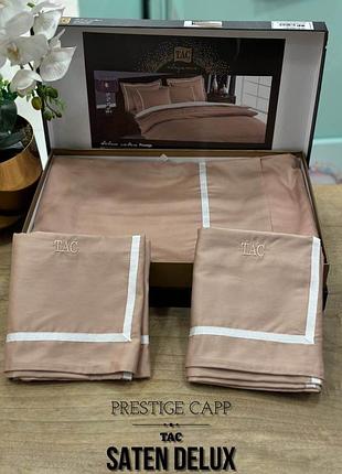 Постельное белье tac prestige cappucino сатин deluxe евро