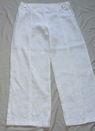 Max mara weekend fit w13 wide trouser 100% лен широкие льняные брюки