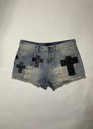 Gothic distressed шорти готичні шорти y2k
