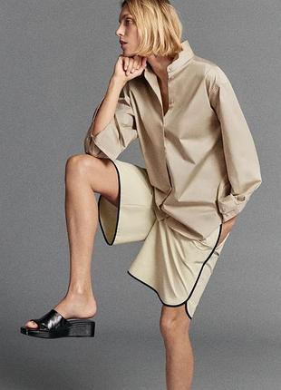Шорти жіночі бежеві з окантовкою zara new