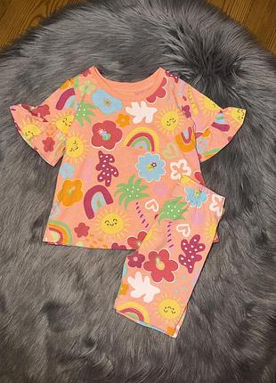 Гарний якісний стильний костюм комплект з принтом для дівчинки 1/1,5р matalan