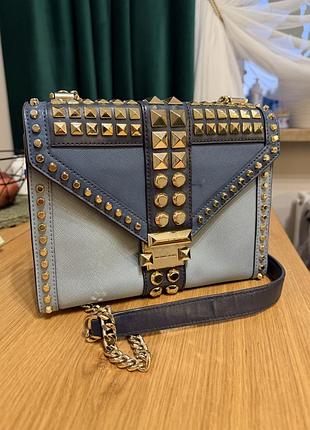 Синя шкіряна сумка michael kors оригінал.