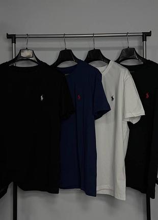 Мужская футболка polo ralph lauren - хлопковая футболка поло ральф лорен с вышитым логотипом чорний з червоним, xl