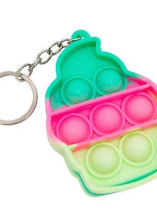 Детский антистресс-брелок pop it мини мороженое aa3641-1 силикон, 6,4х4,8х1 см
