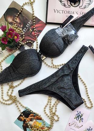 Victoria's secret 34b 75b s купальник бандо с шиммером