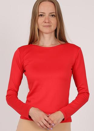 Жіночий трикотажний світшот з горловиною човник. червоний