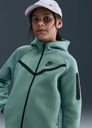Толстовка дитяча nike sportswear tech fleece girls' full-zip hoodie hv8695-017