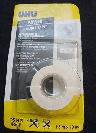 Двухсторонняя монтажная лента uhu power double tape.