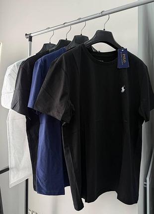 Футболка polo ralph lauren/футболка поло ральф лаурен/ лоурен чорна білий, l