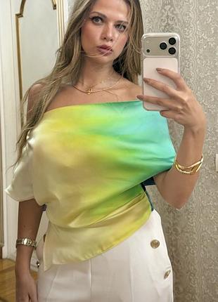 Сатиновий шикарний топ, блуза від zara