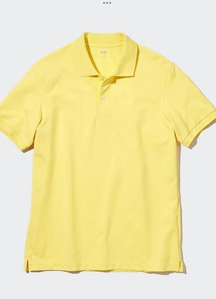 Поло uniqlo чоловіче світло-жовте dry pique р m