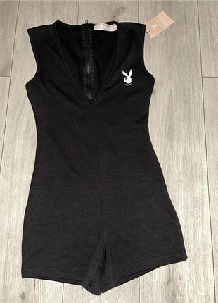 Комбінезон ромпер жіночий чорний missguided x playboy