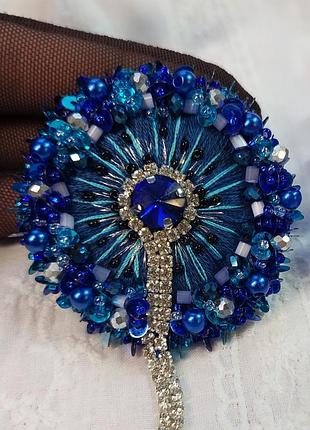 Брошка ,, синя кульбаба "