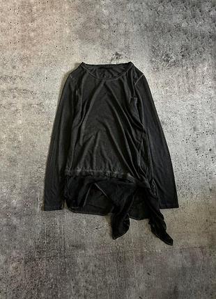 Лонгслів жіночий авангардний готичний avantgarde gothic dark academia віскоза котон подовжений allsaints s m темно сірий