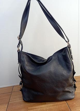 Шикарная кожаная итальянская сумка через плечо leather borse in pelle made italy