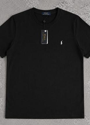 Футболка polo ralph lauren чёрная, качественная футболка polo на лето, базовая чёрная футболка поло ральф лорен xxl