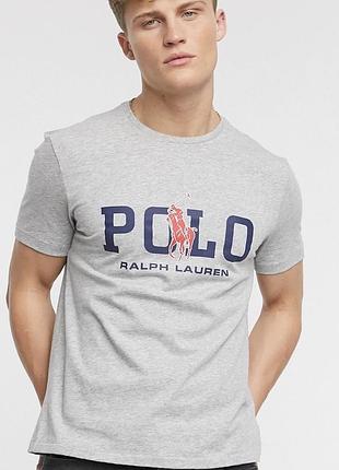 Мужская футболка polo ralph lauren сера поло