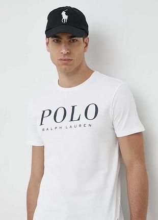 Мужская футболка polo ralph lauren logo белая унисекс поло ральф