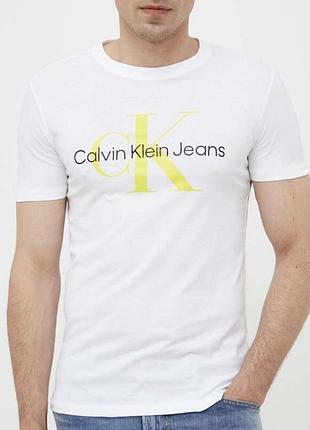 Мужская футболка calvin klein jeans ck белая кельвин кляйн