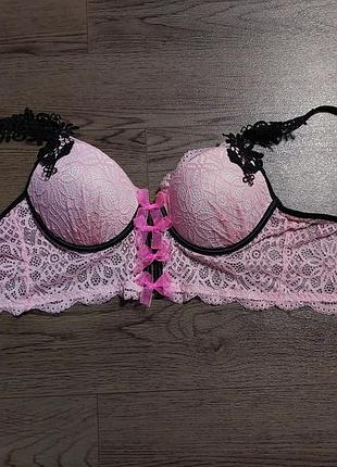 Новый! розовый бюстгальтер с кружевом и бантиками 🎀🎀🎀✨️