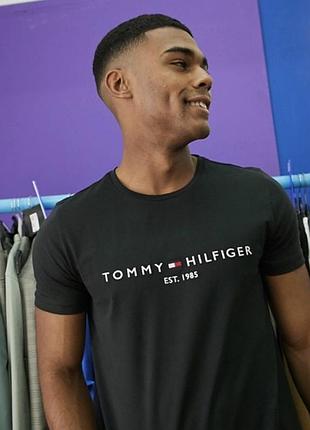 Мужская футболка tommy hilfiger черная томми