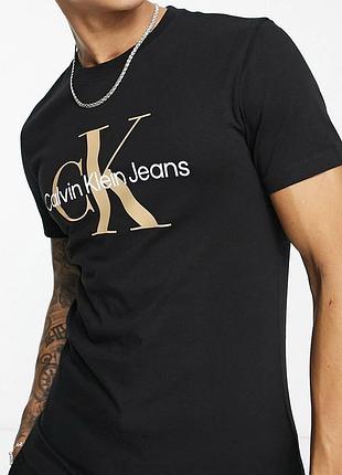 Мужская футболка calvin klein чёрная ск кельвин кляйн джинс