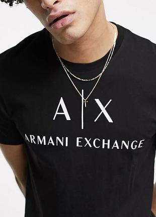 Чоловіча футболка armani exchange чорна армані