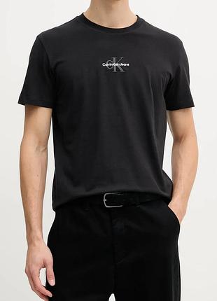 Мужская футболка calvin klein jeans черная унисекс ск кельвин кляйн