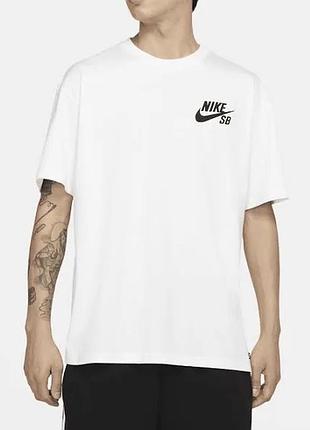 Мужская футболка nike swoosh sb logo белая унисекс найк свуш