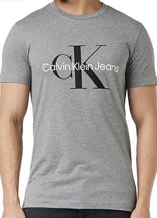 Мужская футболка calvin klein jeans серая ск кельвин кляйн