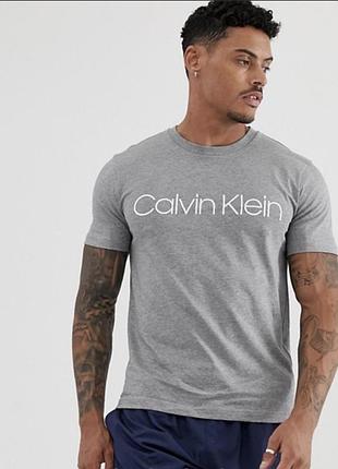 Мужская футболка calvin klein ck серая
