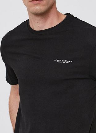 Мужская футболка armani small logo черная унисекс армани